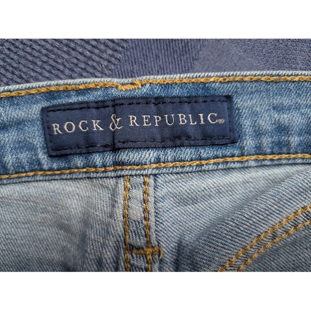 Rock & Republic Denim Shorts 10 Hula Edgy Distressed Grunge Shredded Festival - Picture 8 of 9